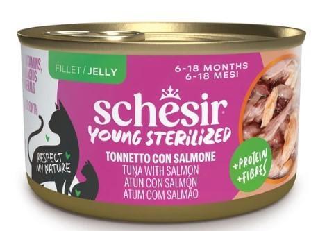 SCHESIR CAT JELLY YOUNG STERILIZED TONNO/SALMONE GR 85