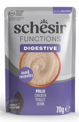 SCHESIR CAT BUSTE DIGESTIVE POLLO 12 X GR 70 MOUSSE