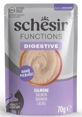 SCHESIR CAT BUSTE DIGESTIVE SALMONE 12 X GR 70 MOUSSE