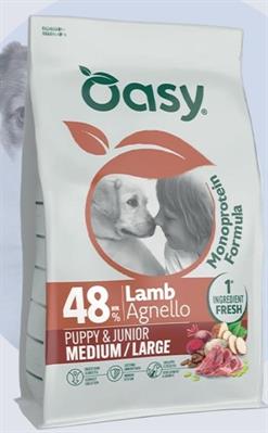 OASY DOG MONO PUPPY MEDIUM/LARGE AGNELLO KG 10